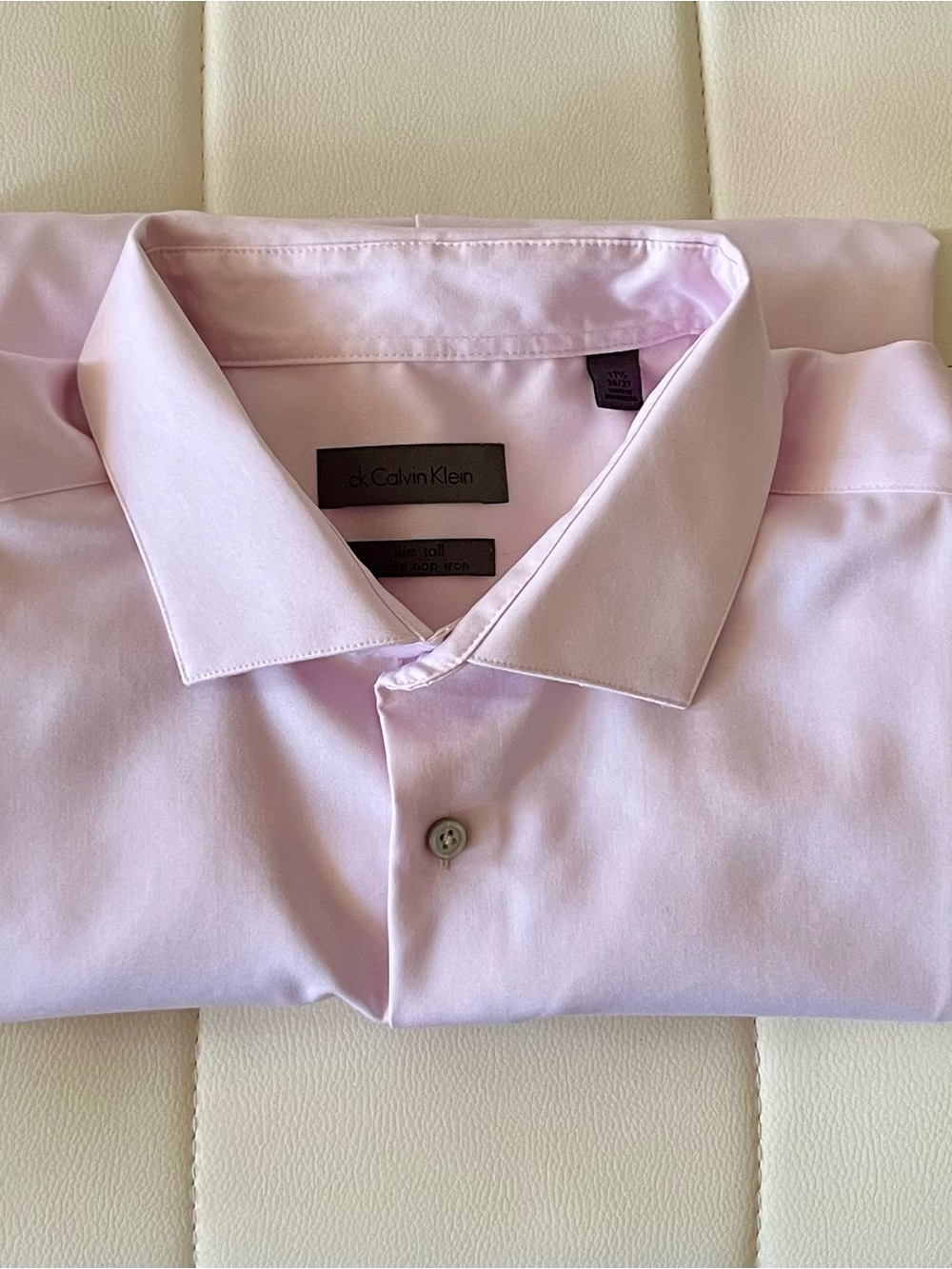 Calvin Klein Men’s Pale Pink Dress Shirt - Point Collar